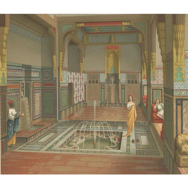 Late 19th Century Racinet, Afrique: Cairo Summer Salon Interior, Egypt, 1888, Lithograph For Sale - Image 5 of 10