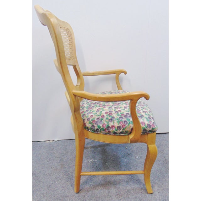 French Mid 20th Century Country French Oak Caned Arm Cahir For Sale - Image 3 of 5