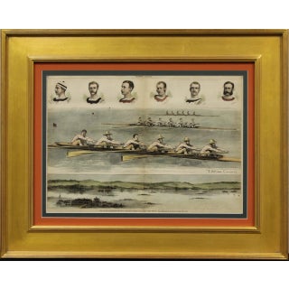 "The Intercollegiate Regatta, Victorious Cornell vs Harvard" For Sale