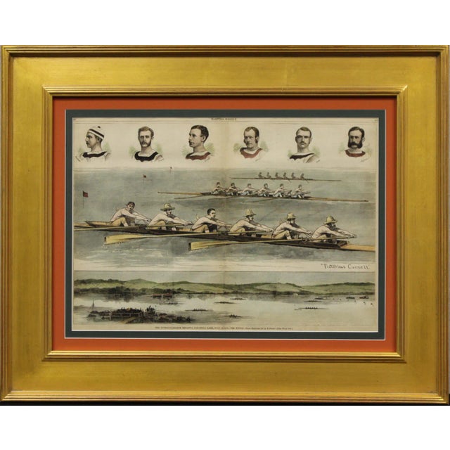 "The Intercollegiate Regatta, Victorious Cornell vs Harvard" For Sale