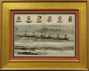 "The Intercollegiate Regatta, Victorious Cornell vs Harvard"