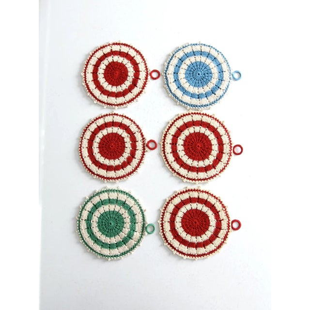 Vintage Handmade Crotchet Pot Holders Set of 6 For Sale - Image 4 of 10