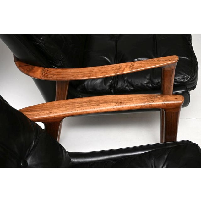 Vintage Swedish Armchairs in Leather by Inge Andersson from Brødere Andersen, 1960, Set of 2 For Sale - Image 10 of 11