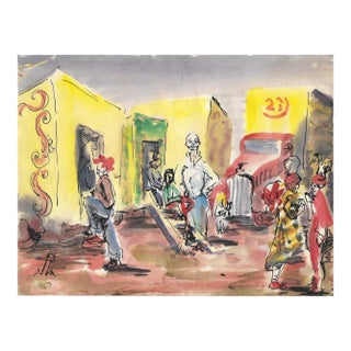 1955 Marianna Van Rossen Hoogendyk Circus Watercolor For Sale