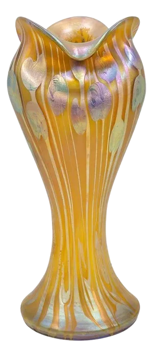 Art Nouveau Bohemian Yellow, Gold & Silver Glass Vase from Johann Loetz Witwe, 1901