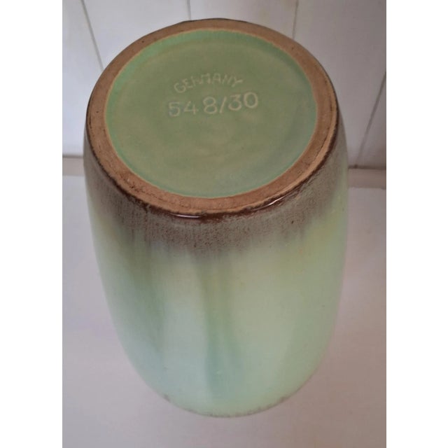 Vintage German Ceramic Vase with Blue-Green Glaze, 1960s For Sale - Image 4 of 5