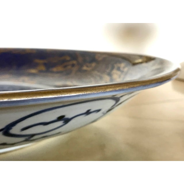 Qing Dynasty Blue Ground Gilt Decorated Charger For Sale - Image 11 of 13