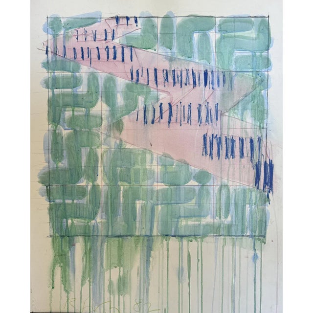 Richard Smith (1931-2016), Large Abstract Composition, 1982, Gouache and Pencil For Sale - Image 3 of 7