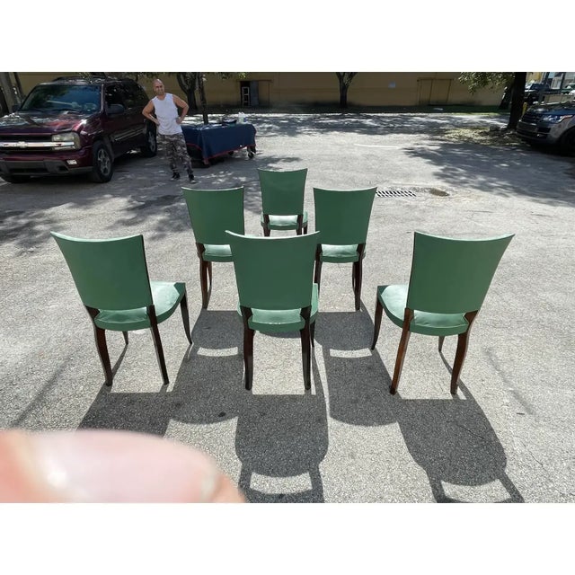 Art Deco 1940s Classic Art Deco Dining Chairs- Set of 6 For Sale - Image 3 of 12