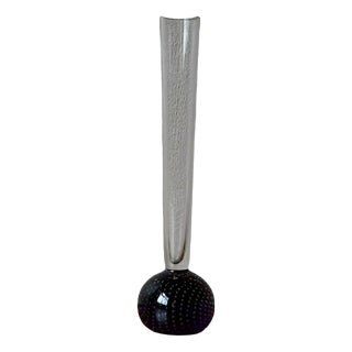 Murano Glass Bubbly Vase with Purple Accents, 1970s For Sale