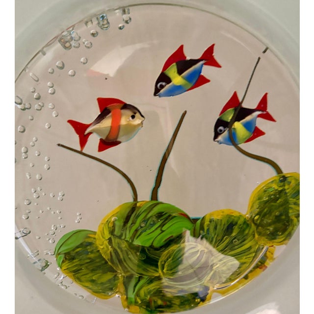 Vintage Murano Glass Disc Aquarium on Stand For Sale - Image 4 of 11