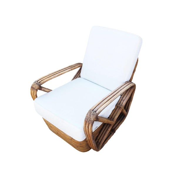 Art Deco Paul T. Frankl 3-Strand Square Pretzel Round-Back Lounge Chair (Unrestored) For Sale - Image 3 of 10