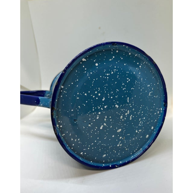 1940s 1940 Enamelware Blue Speckle Coffee Pot For Sale - Image 5 of 5