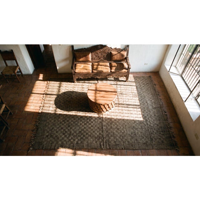 1920s Multi Geometric Modernist Antique Shawl Rug 5' 6'' X 5' 8'' Wool Knotted Carpet For Sale - Image 11 of 12