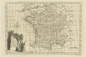 Copper Engraved Map of France