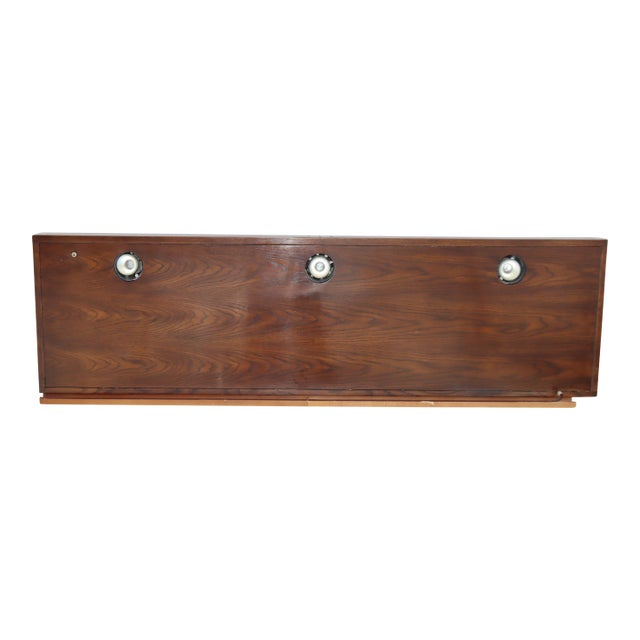 1970s Queen Size Henredon Bridge/Headboard Piece Overhung Between 2 Armoires For Sale
