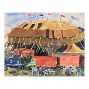 1951 Traveling Circus Painting by Matthews