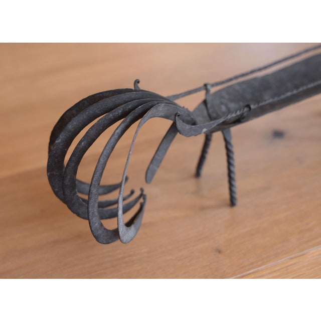 Antique Indonesian Folk Art Forged Iron Dragon Dish For Sale - Image 10 of 11
