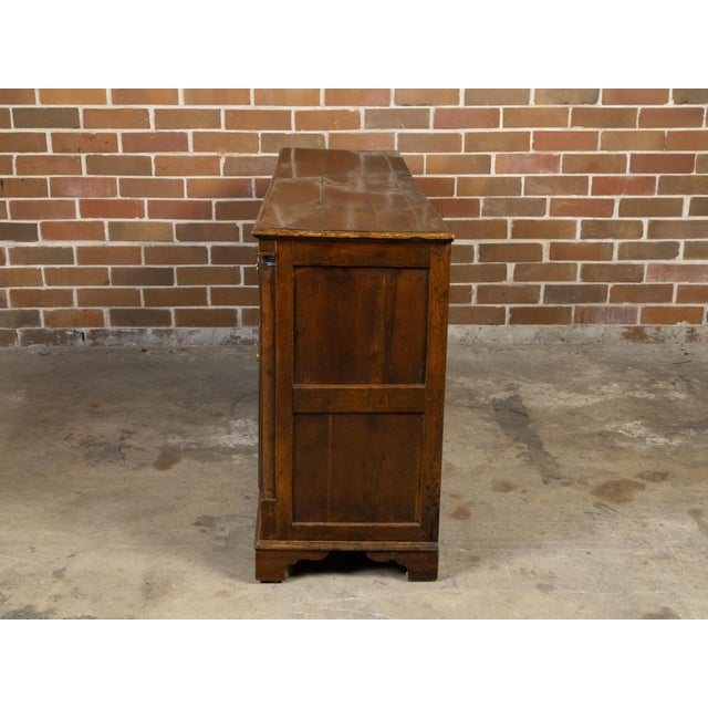 English 1820s Georgian Period Oak Dresser Base with Doric Semi Columns For Sale - Image 11 of 12