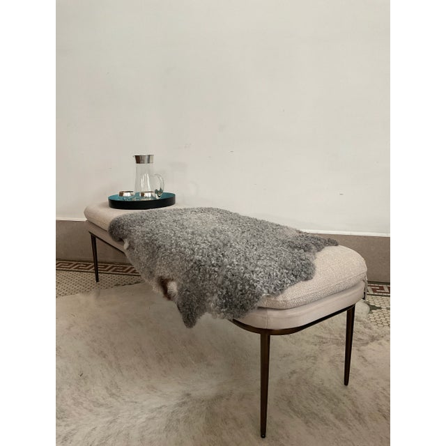 Metal Koffi Upholstered Bench From Sunpan For Sale - Image 7 of 10