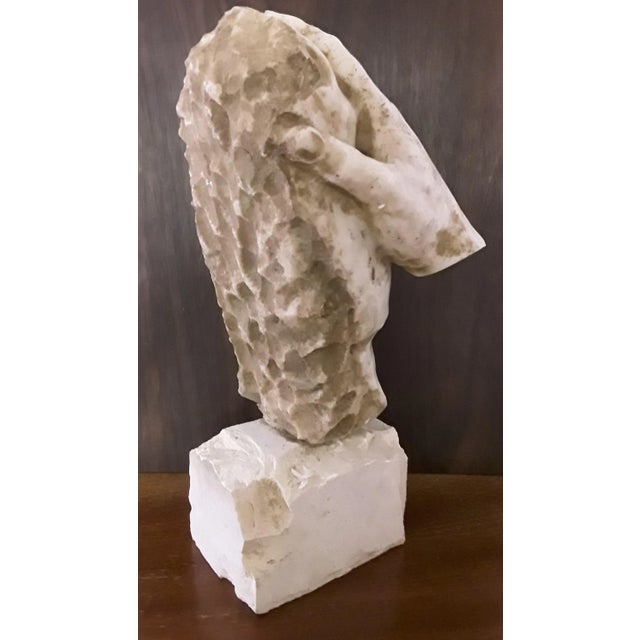 Vintage Marble Sculpture on Limestone Base, 1970s For Sale - Image 6 of 10