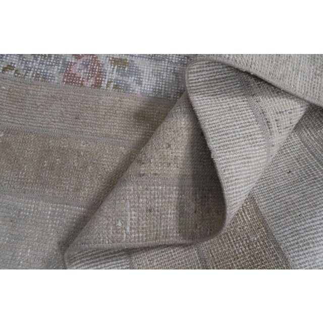 Islamic 1960 Vintage Anatolian Patchwork Area Rug - Muted Neutral & Pastel Pink For Sale - Image 3 of 11