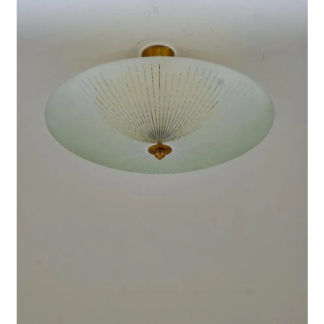 Orrefors Modern Scandinavian Glass Flush Mount attributed to Orrefors,1950s For Sale - Image 4 of 8