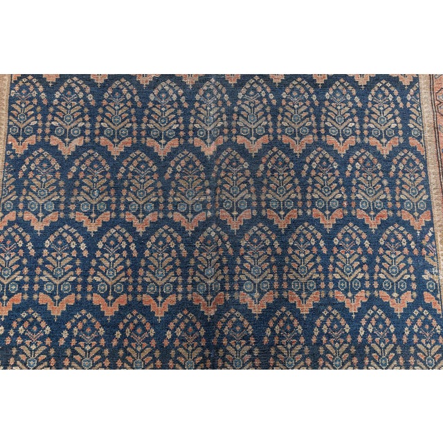 Persian Antique Persian Malayer Orange Handwoven Wool Rug For Sale - Image 3 of 9