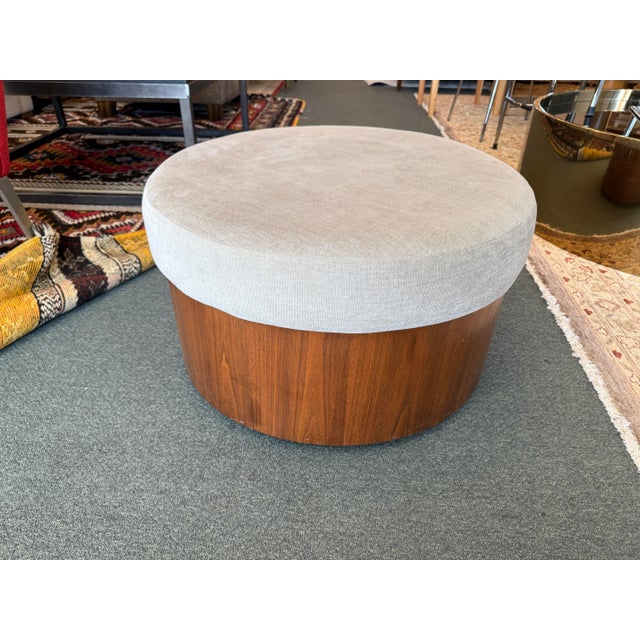 Design Plus Gallery presents a Light Taupe Storage Ottoman from West Elm. The sleek, drum shaped silhouette transitions...