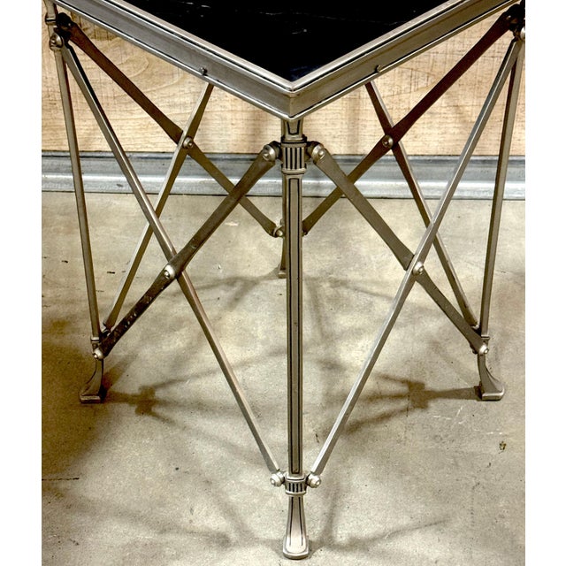 Pair Neoclassical Silvered Bronze & Black Marble Gueridons, Style of Jansen For Sale - Image 4 of 18