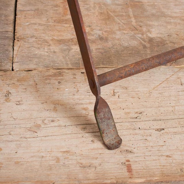 Antique French Rustic Iron Folding Garden Bench For Sale - Image 11 of 12