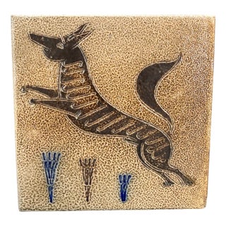 Glazed Ceramic Tile by Wim Mühlendyck, 1960s For Sale