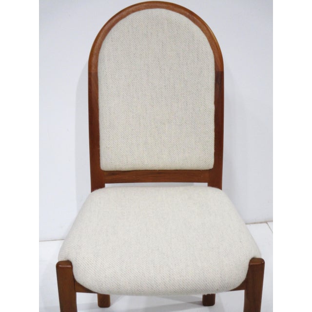 8 Danish Styled Teak Upholstered Dining Chairs in the Style of Niels Moller For Sale - Image 14 of 17
