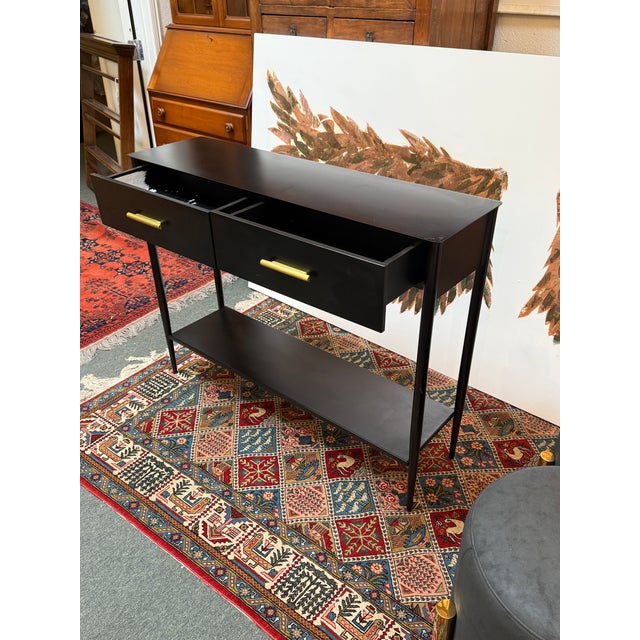 Brass West Elm Metalwork Console Table For Sale - Image 8 of 12
