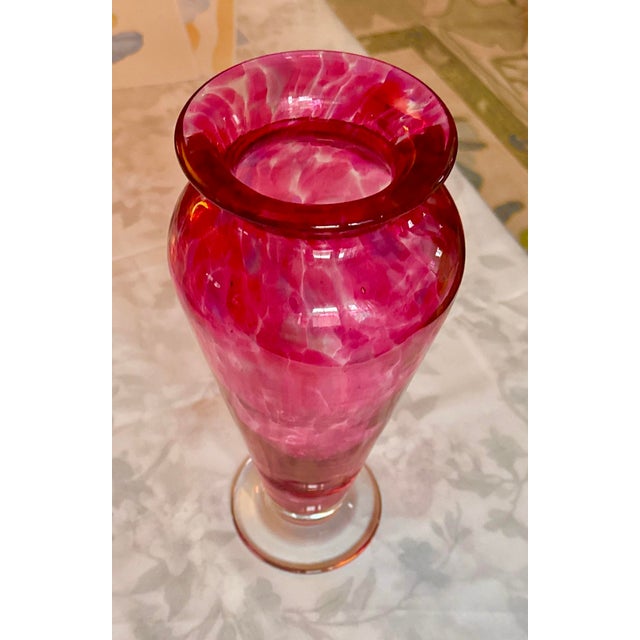 Art Deco Pink Art Deco Glass Vase - Hand Blown For Sale - Image 3 of 5