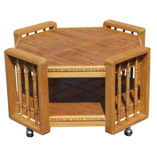 1960s Vintage Split Bamboo Two Tier Coffee Table For Sale - Image 5 of 5