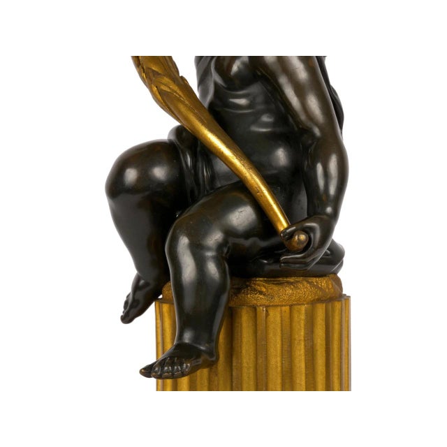 Metal Pair of French Bronze Seven-Light Candelabra Lamps Ca. 1880 For Sale - Image 7 of 18
