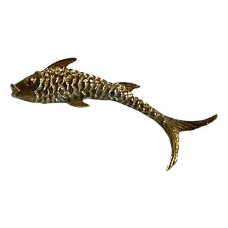 Vintage Golden Fish Brooch For Sale