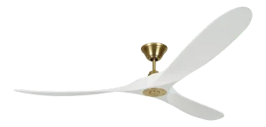 Visual Comfort Fan 70" Maverick Max in Matte White with Burnished Brass