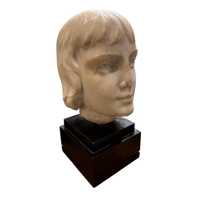 Head of Young Man in White Carrara Marble, Italy, 17th Century For Sale