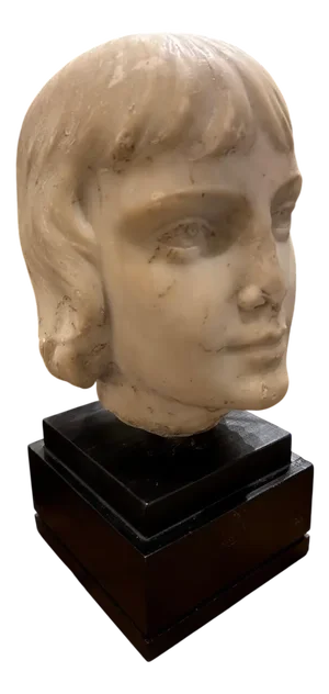 Head of Young Man in White Carrara Marble, Italy, 17th Century
