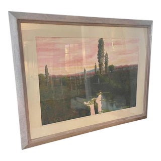 Extra Large Framed Original Oil Lanscape Painting For Sale