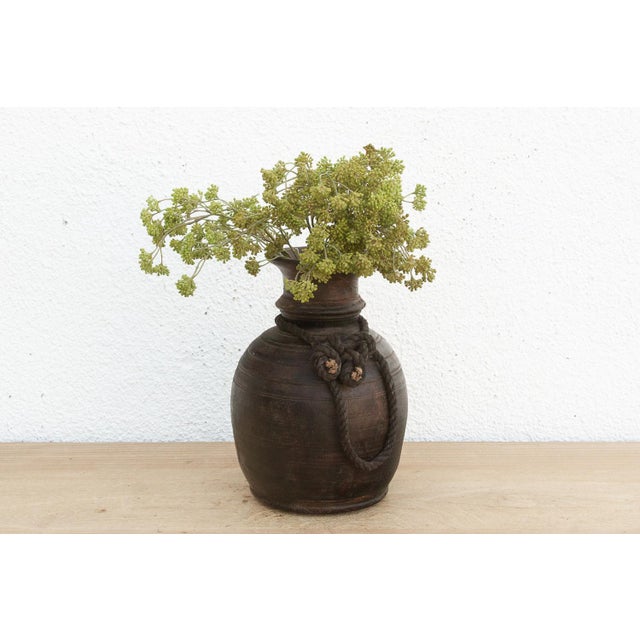 19th Century Antique Dark Ebonized Wood Jar For Sale - Image 5 of 5