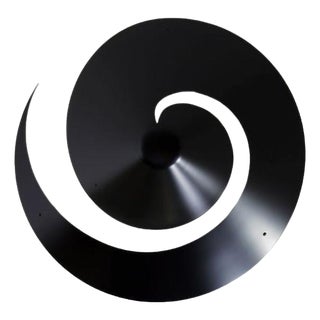 Large Mid-Century Modern Black Snail Ceiling Lamp from Serge Mouille For Sale