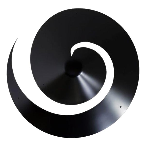 Large Mid-Century Modern Black Snail Ceiling Lamp from Serge Mouille For Sale