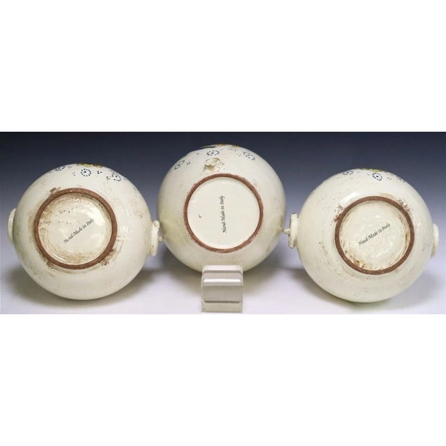 Ceramic Vintage Italian Hand Painted Majolica Jug & Vase Garniture Set Leona Italy For Sale - Image 7 of 7