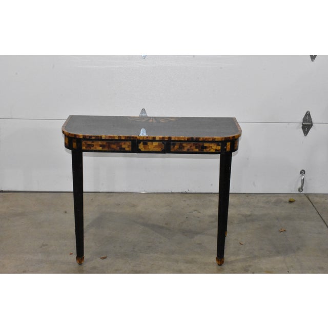 Very nice tessellated stone console or hall table made by high end furniture maker Maitland-Smith. Main stone veneers are...