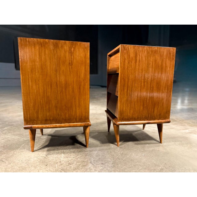 Mid-Century Modern Architectural Pair of Brazilian Modern Side Tables With Drawers in Ivory Wood, 1950s For Sale - Image 3 of 13