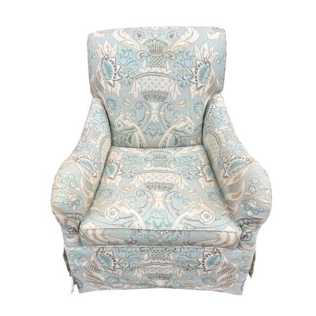Coastal Swivel Rocker Club Chair in Coastal, Soft Color Palette For Sale - Image 3 of 3