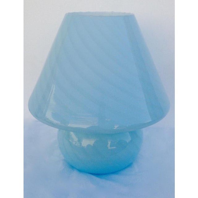 Italian Venini Murano Blue Vetri Mushroom Lamp Chairish